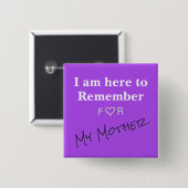 ALZ Paarse Alzheimers Disease Awareness Caregivers Vierkante Button 5,1 Cm (Voorkant /achterkant)