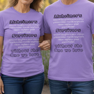 ALZ Paarse Ziekte van Alzheimer Bewustzijn Overlev Tri-Blend Shirt