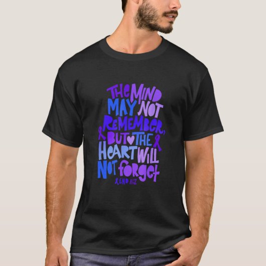 ALZ Purple Elephant Alzheimer Awareness Apparel EN T-shirt (Voorkant)