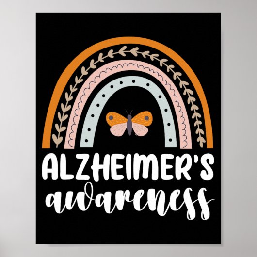 Alzheimer's Bewustzijn Dementie Rainbow Butter Poster (Voorkant)