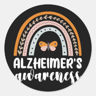 Alzheimer's Bewustzijn Dementie Rainbow Butter Ronde Sticker