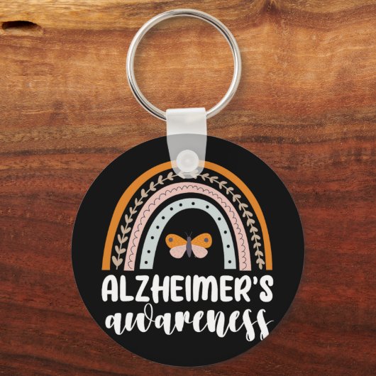 Alzheimer&#39;s Bewustzijn Dementie Rainbow Butter Sleutelhanger (Voorkant)