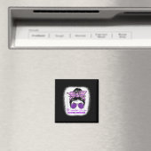 Alzheimer&#39;s Bewustzijn Messy Bun Paarse Dement Magneet (Insitu (Vaatwasser))