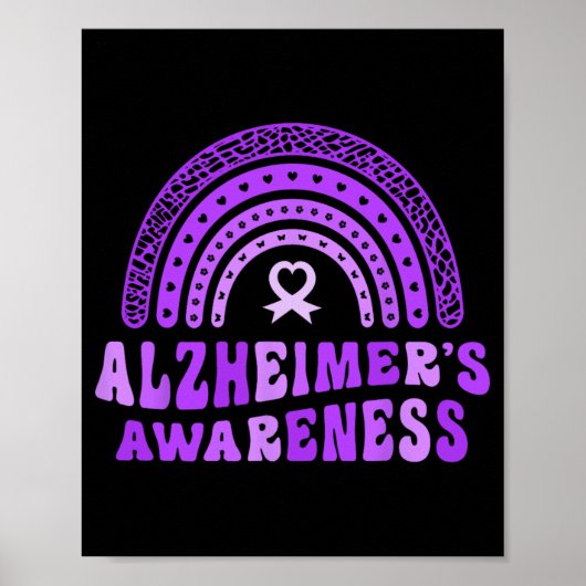Alzheimer's Bewustzijn Schattigee Paarse olifa Poster (Voorkant)