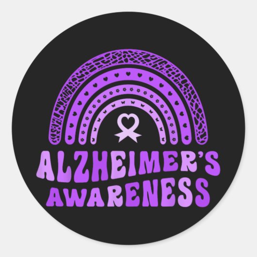 Alzheimer's Bewustzijn Schattigee Paarse olifa Ronde Sticker (Voorkant)
