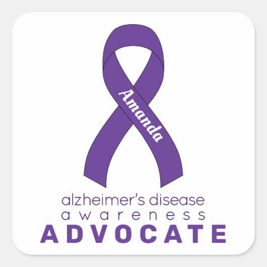 Alzheimer Advocate White Square Sticker (Voorkant)