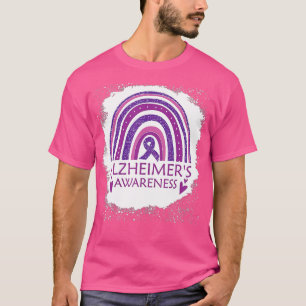 Alzheimer Awareness Bleaching Rainbow Paars Ribbo T-shirt