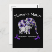 Alzheimer Awareness Cute Elephant Family Support Briefkaart (Voorkant / Achterkant)