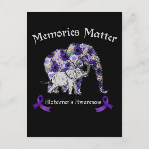 Alzheimer Awareness Cute Elephant Family Support Briefkaart