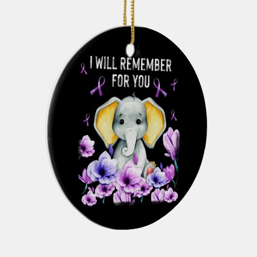 Alzheimer Awareness Cute Elephant Keramisch Ornament (Rechts)