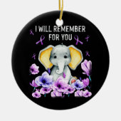 Alzheimer Awareness Cute Elephant Keramisch Ornament (Voorkant)