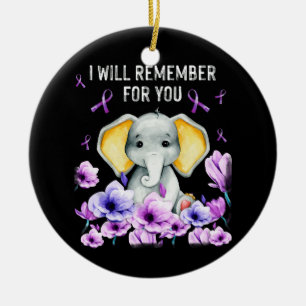 Alzheimer Awareness Cute Elephant Keramisch Ornament