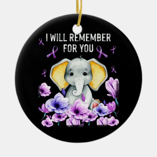 Alzheimer Awareness Cute Elephant Keramisch Ornament (Voorkant)