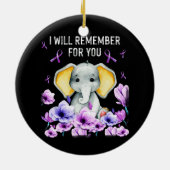 Alzheimer Awareness Cute Elephant Keramisch Ornament (Achterkant)
