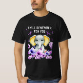 Alzheimer Awareness Cute Elephant T-shirt (Voorkant)