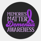 Alzheimer Awareness Dementia Awareness End Alz T-s Ronde Sticker (Voorkant)