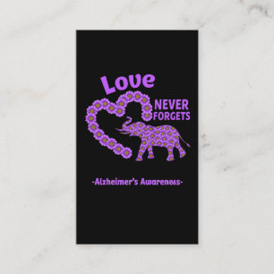 Alzheimer Awareness Elefant Love Daisy Heart Visitekaartje