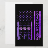 Alzheimer Awareness Faith Hope Love Paars Briefpapier (Voorkant / Achterkant)