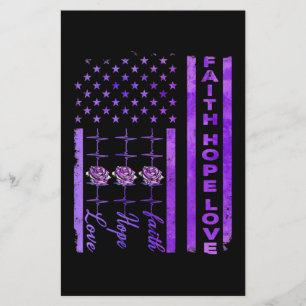 Alzheimer Awareness Faith Hope Love Paars Briefpapier