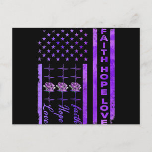 Alzheimer Awareness Faith Hope Love Paars Feestdagenkaart