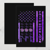 Alzheimer Awareness Faith Hope Love Paars Kaart (Voorkant / Achterkant)