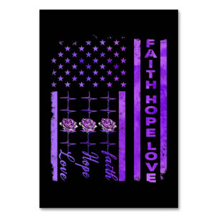 Alzheimer Awareness Faith Hope Love Paars Kaart