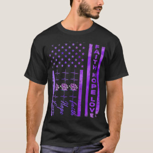 Alzheimer Awareness Faith Hope Love Paars T-shirt
