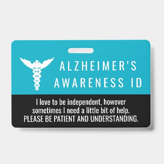 Alzheimer Awareness ID geduld pvc badge (Voorzijde)