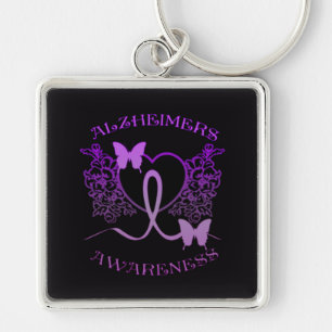 Alzheimer Awareness Paarse Butterflies Sleutelhang Sleutelhanger