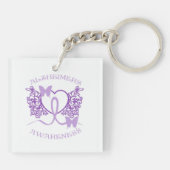 Alzheimer Awareness Paarse Butterflies Sleutelhang Sleutelhanger (Achterkant)