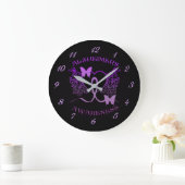 Alzheimer Awareness Paarse Butterflies Wall Clock Grote Klok (Huis)