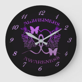Alzheimer Awareness Paarse Butterflies Wall Clock Grote Klok