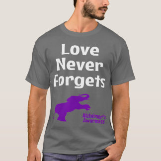 Alzheimer Awareness Paarse Love Nooit Forg T-shirt