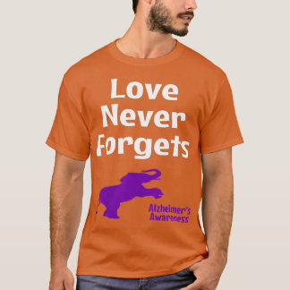Alzheimer Awareness Paarse Love Nooit Forg T-shirt