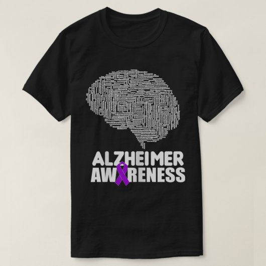 Alzheimer Awareness Paarse Ribbon Support Walk T-shirt (Design voorkant)