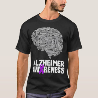 Alzheimer Awareness Paarse Ribbon Support Walk T-shirt