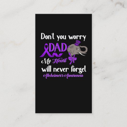 Alzheimer Awareness Pap Elefant Family Support Visitekaartje (Voorkant)