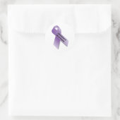 Alzheimer Awareness Ribbon Paarse Typografie Ronde Sticker (Tas)