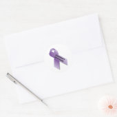 Alzheimer Awareness Ribbon Paarse Typografie Ronde Sticker (Envelop)
