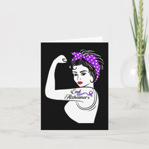 Alzheimer Awareness Strenge Paarse Ribbon Women Ba Kaart