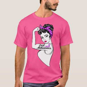 Alzheimer Awareness Strenge Paarse Ribbon Women Ba T-shirt