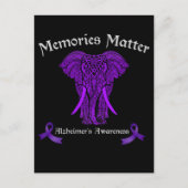 Alzheimer Awareness Support Memories Elephant Briefkaart (Voorkant)