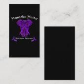 Alzheimer Awareness Support Memories Elephant Visitekaartje (Voorkant / Achterkant)