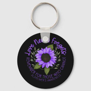 Alzheimer Awareness T-shirt voor mannen en vrouwen Sleutelhanger