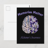 Alzheimer Bewustheid Bloedkleurige hersenen Briefkaart (Voorkant / Achterkant)
