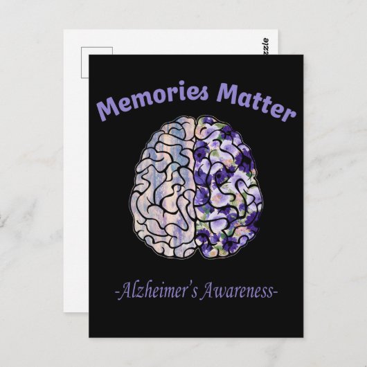 Alzheimer Bewustheid Bloedkleurige hersenen Briefkaart (Voorkant / Achterkant)