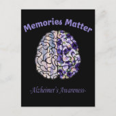 Alzheimer Bewustheid Bloedkleurige hersenen Briefkaart (Voorkant)