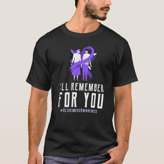 Alzheimer Bewustheid Ik Draag Paars voor mij Remem T-shirt (Voorkant)