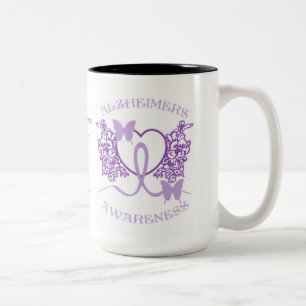 Alzheimer Bewustmaking Paarse Butterflies Mok