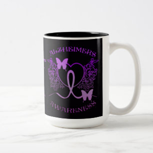 Alzheimer Bewustmaking Paarse Butterflies Mok 2